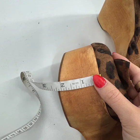 Jeffrey Campbell Daisy D Leopard Print Wood Platform Wedges - Size 7M - Picture 11 of 11